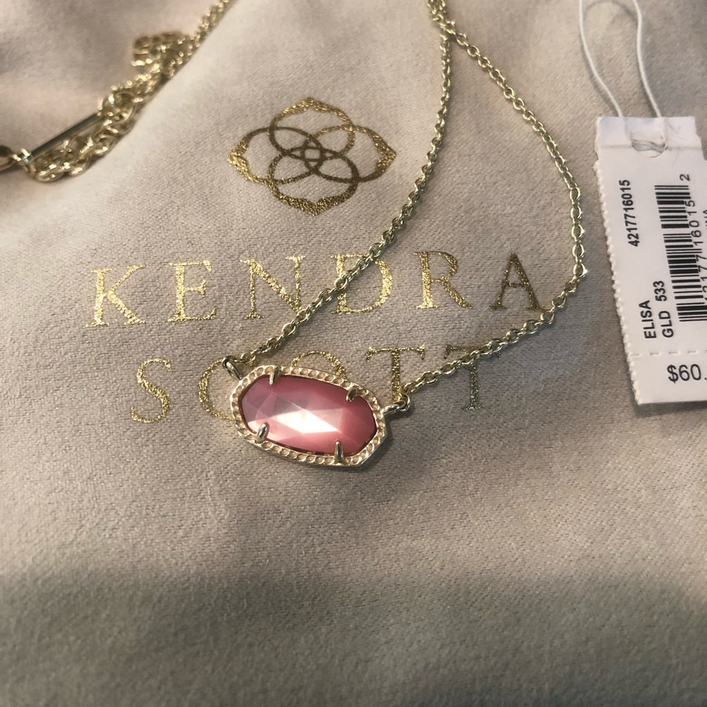 Pink mother of pearl and gold Elisa necklace